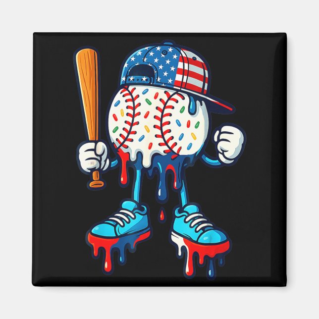 Baseball-Lebensstil 101 Bekleidung Jugend-Tropf Magnet (Vorne)