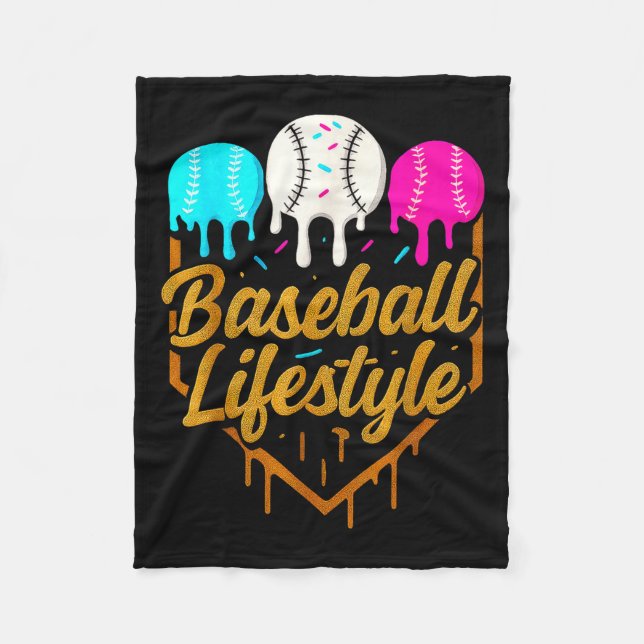 Baseball-Lebensstil, Baseball-Drip-Eiscreme Fleecedecke (Vorderseite)