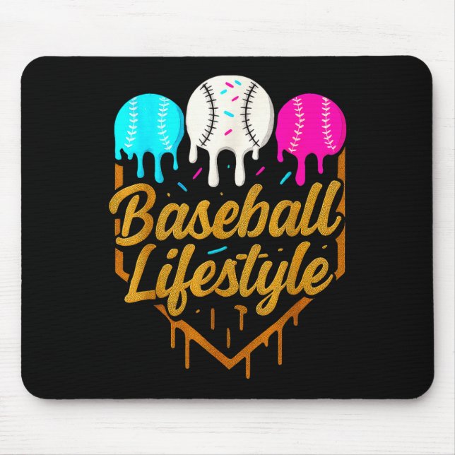Baseball-Lebensstil, Baseball-Drip-Eiscreme Mousepad (Vorne)