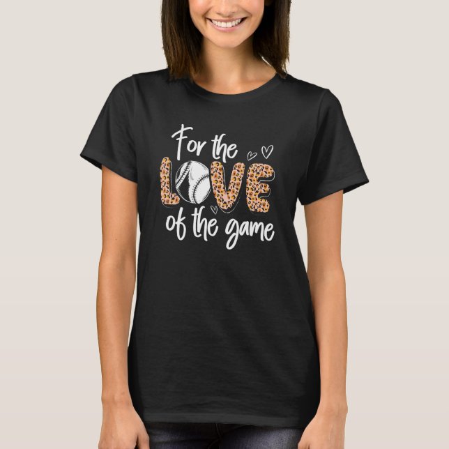 Baseball-Leopard-Gepard-Muster Baseball-Mama T-Shirt (Vorderseite)