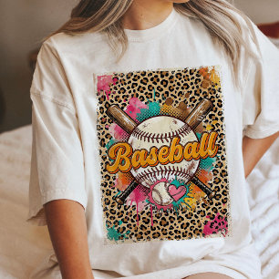 Baseball Leopardenprint Herz Spritzer Tri-Blend Shirt