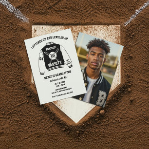 Baseball-Lettermanjacke-Abschlussfeier Einladung