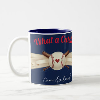 Baseball Liebe Dark Navy Sporthochzeit Zweifarbige Tasse