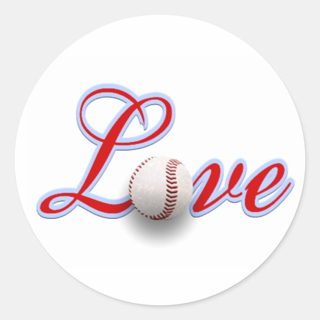Baseball-Liebe-Geschenksticker Runder Aufkleber (Vorderseite)