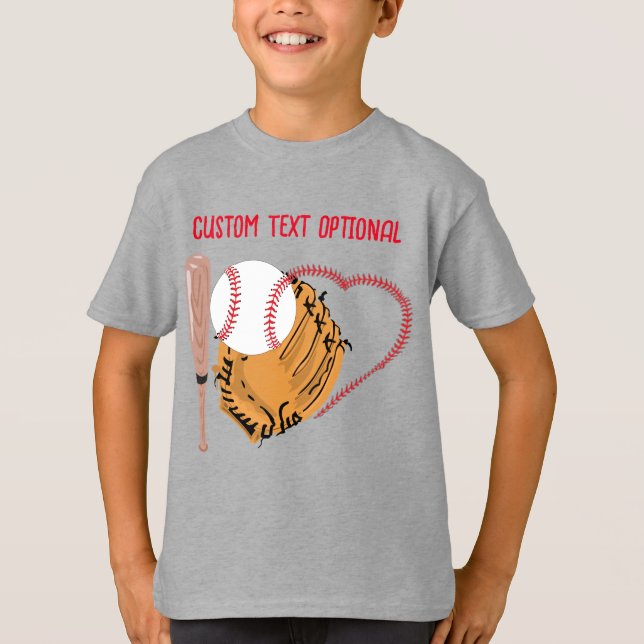 Baseball-Liebe, Handschuh und Fledermäuse T-Shirt (Vorderseite)