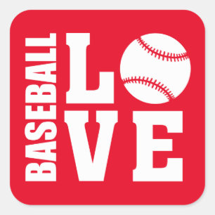 Baseball-Liebe Quadratischer Aufkleber