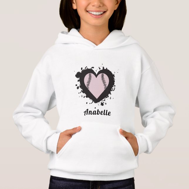 Baseball Liebe Romantisches Herz Niedlich Giro Nam Hoodie (Vorderseite)