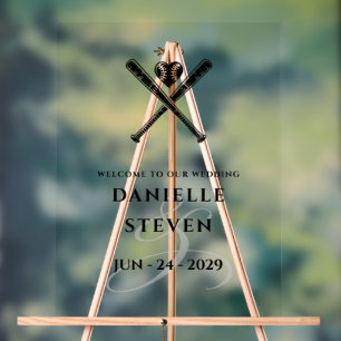 Baseball-Liebe Willkommen Acrylschild