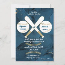 Baseball Liebes Sport Thema Hochzeitseinladungen