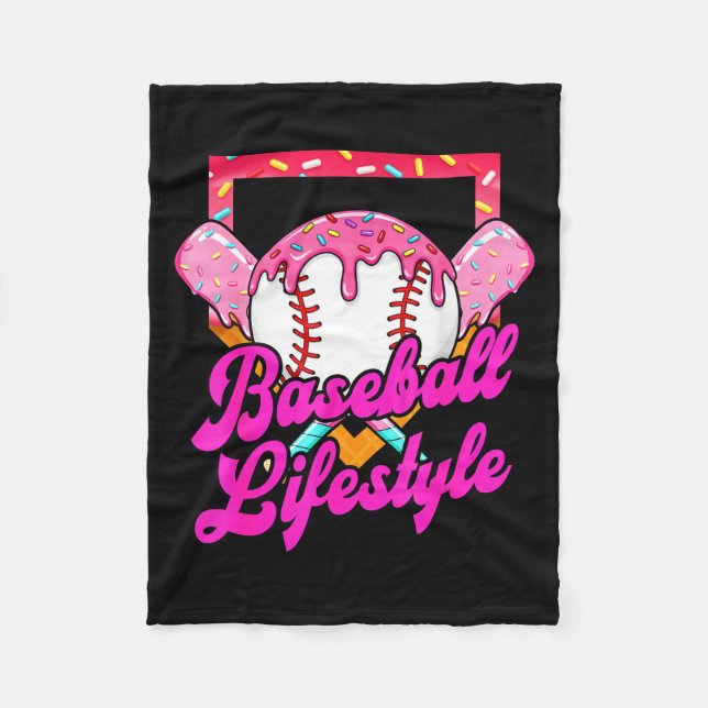 Baseball Life Lifestyle Home Plate Ice Cream Drip  Fleecedecke (Vorderseite)