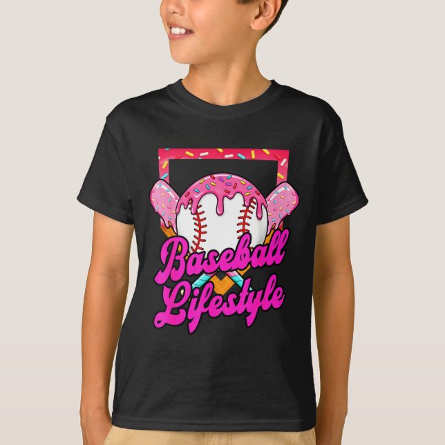 Baseball Life Lifestyle Home Plate Ice Cream Drip  T-Shirt (Vorderseite)