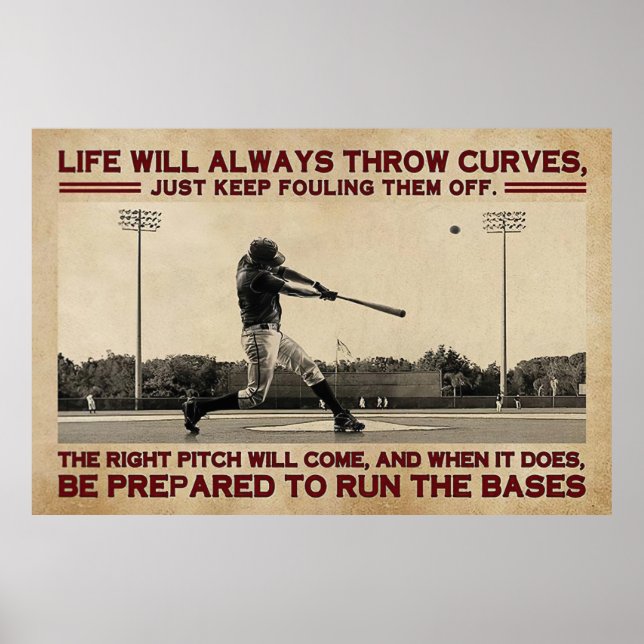 Baseball Life Poster, Baseball Wall Art, Baseball Poster (Vorne)