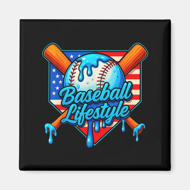 Baseball Lifestyle 101 Apparel Youth Baseball Drip Magnet (Vorne)