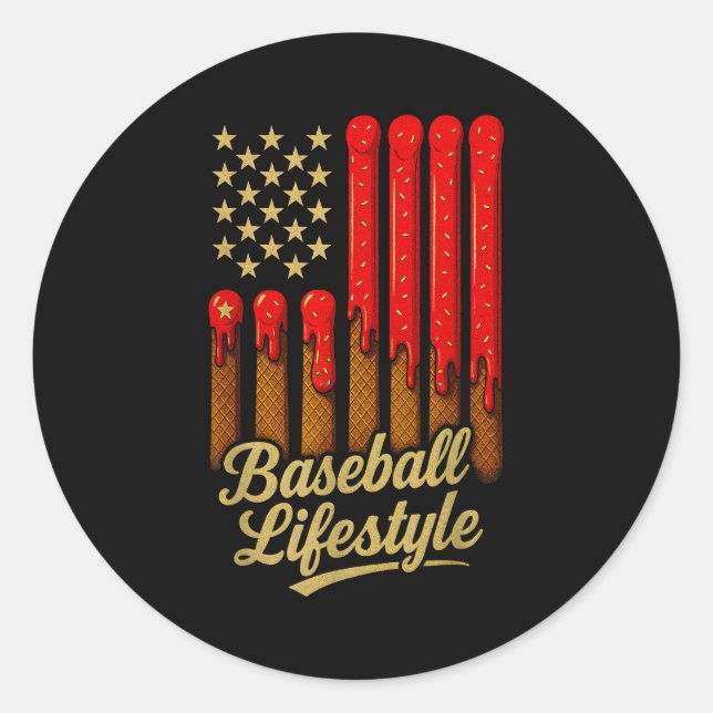 Baseball Lifestyle 101 Apparel Youth Baseball Drip Runder Aufkleber (Vorderseite)