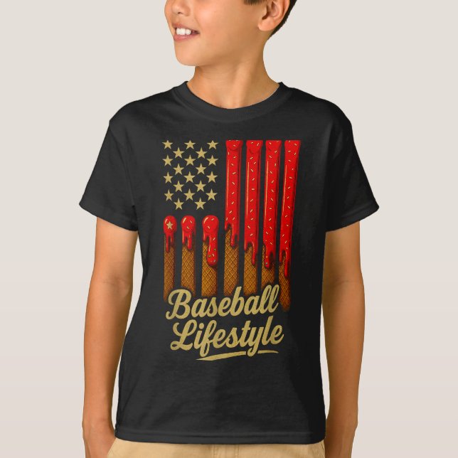 Baseball Lifestyle 101 Apparel Youth Baseball Drip T-Shirt (Vorderseite)