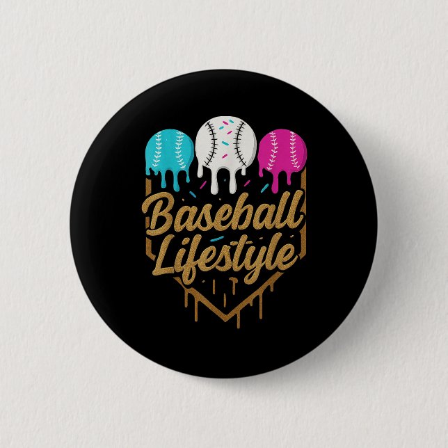 Baseball Lifestyle 101 Bekleidungsjugend Baseball  Button (Vorderseite)