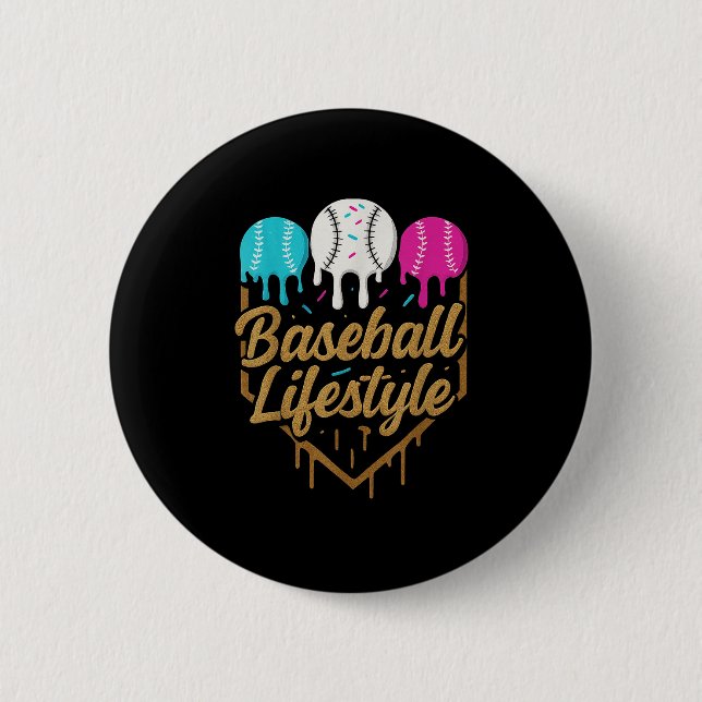 Baseball Lifestyle 101 Bekleidungsjugend Baseball  Button (Vorderseite)
