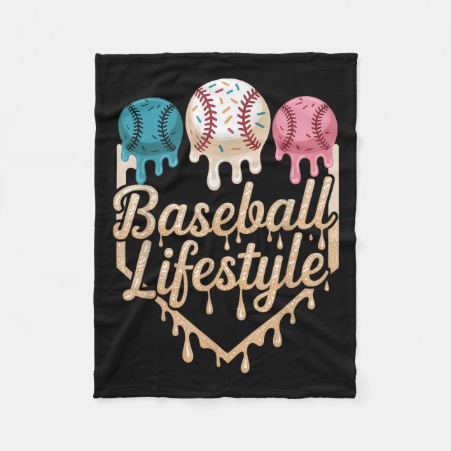 Baseball Lifestyle 101 Bekleidungsjugend Baseball  Fleecedecke (Vorderseite)
