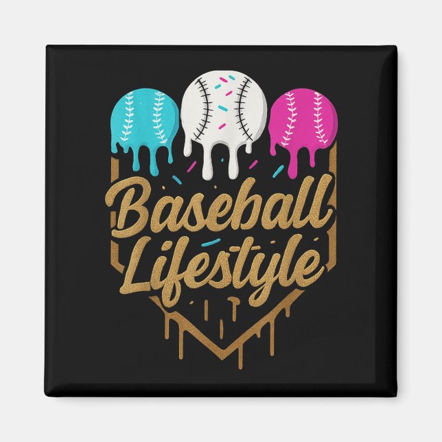 Baseball Lifestyle 101 Bekleidungsjugend Baseball  Magnet (Vorne)