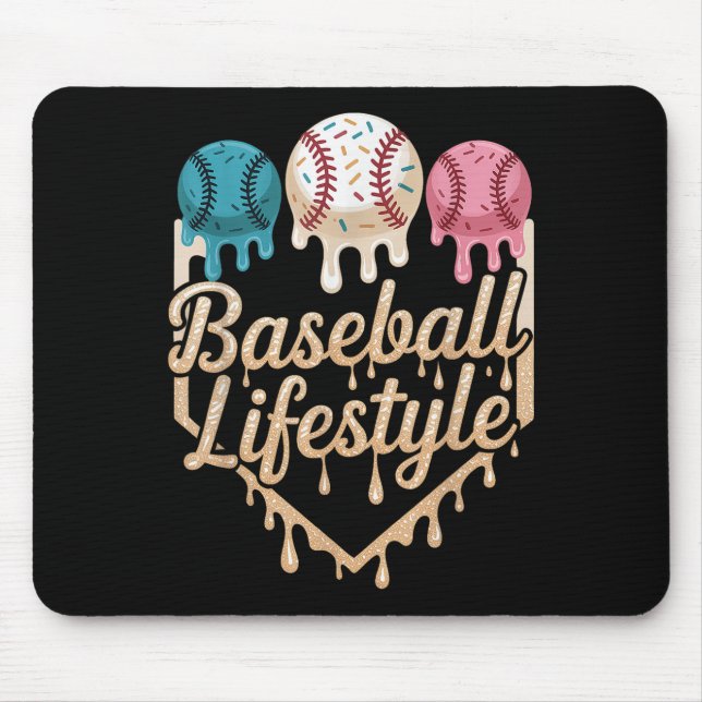 Baseball Lifestyle 101 Bekleidungsjugend Baseball  Mousepad (Vorne)