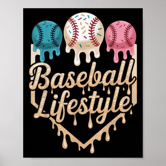 Baseball Lifestyle 101 Bekleidungsjugend Baseball  Poster (Vorne)