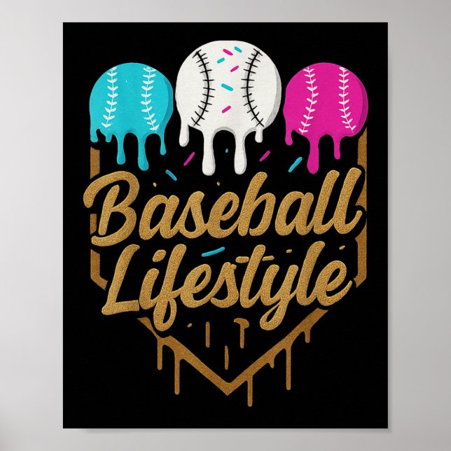Baseball Lifestyle 101 Bekleidungsjugend Baseball  Poster (Vorne)