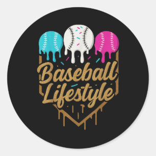Baseball Lifestyle 101 Bekleidungsjugend Baseball Runder Aufkleber