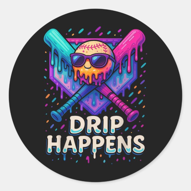 Baseball Lifestyle 101 Bekleidungsjugend Baseball  Runder Aufkleber (Vorderseite)