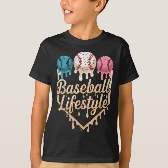 Baseball Lifestyle 101 Bekleidungsjugend Baseball  T-Shirt (Vorderseite)