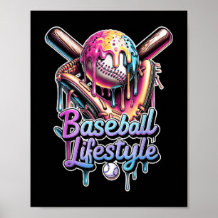 Baseball Lifestyle Ice Tropfen Men Boys Kinder Gi Poster