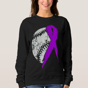 Baseball Lila Ribbon Krieger Alzheimers Awarenes Sweatshirt