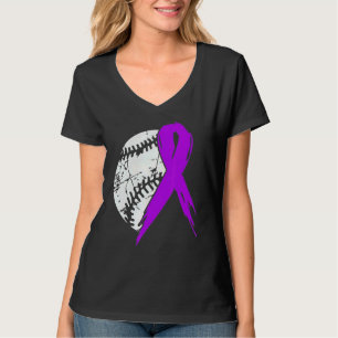 Baseball Lila Ribbon Krieger Alzheimers Awarenes T-Shirt