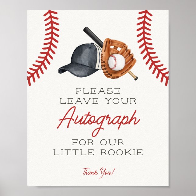 Baseball Little Rookie Autograph Gäestbook Poster (Vorne)