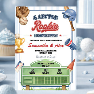 Baseball Little Rookie ist auf dem Weg Baby Shower Einladung