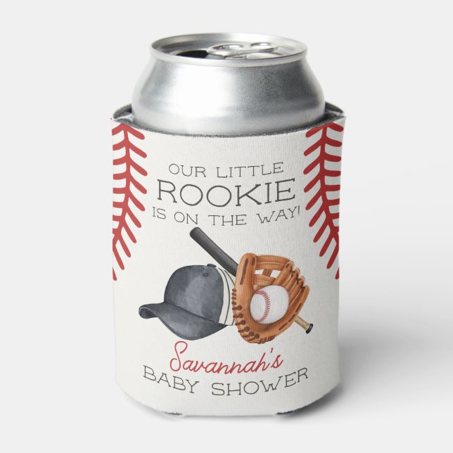 Baseball Little Rookie Zuhause Run Baby Shower Gef Dosenkühler (Kanne Vorderseite)