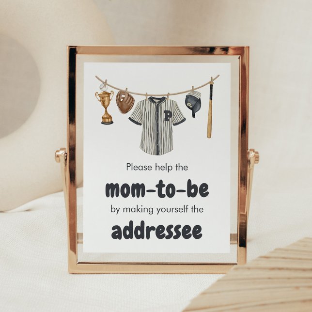 Baseball Little Slugger Envelope Station Poster (Baseball Little Slugger Clothesline Baby Shower Envelope Station Sign)