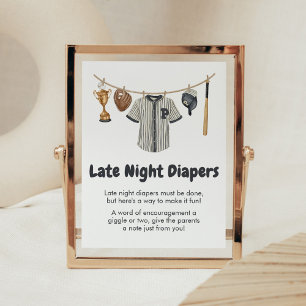 Baseball Little Slugger Spate Night Diapers Poster