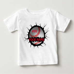 Baseball-Logo, Baseball-Individuelle Name, Basebal Baby T-shirt