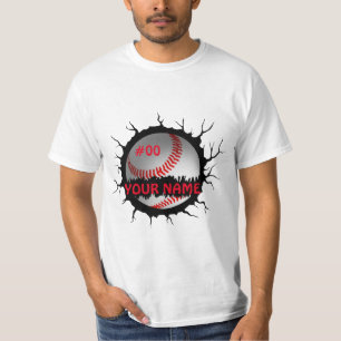 Baseball-Logo, Baseball-Individuelle Name, Basebal T-Shirt