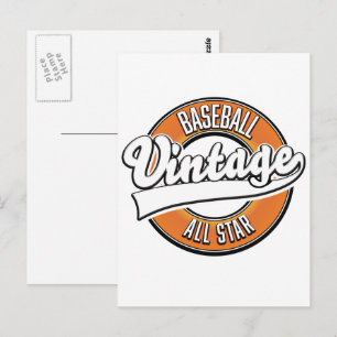 Baseball-Logo im Vintage-Stil. Postkarte