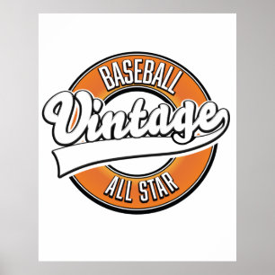 Baseball-Logo im Vintagen Stil. Poster