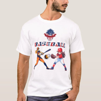 Baseball-Logo, individuelles Sportdesign, Vintages T-Shirt