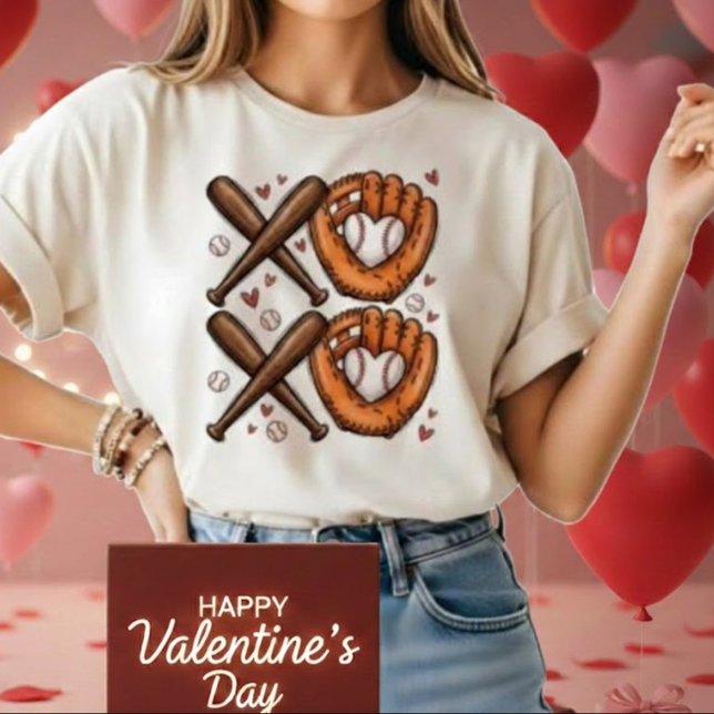 Baseball Love Heart Glove XOXO Tshirt (Von Creator hochgeladen)