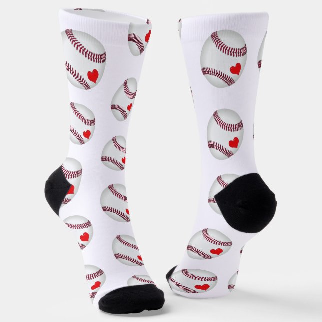 Baseball Love Socken (Gewinkelt)