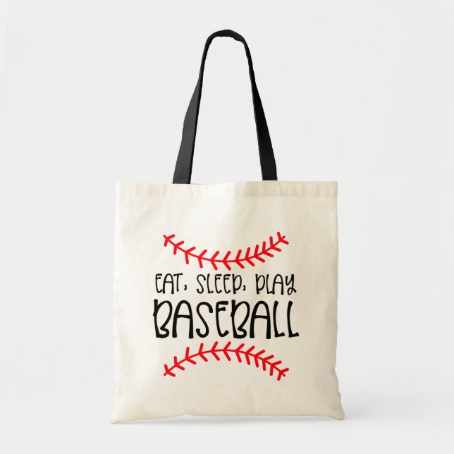 Baseball Lover Eat Sleep Play Mama Vater Softball Tragetasche (Vorne)