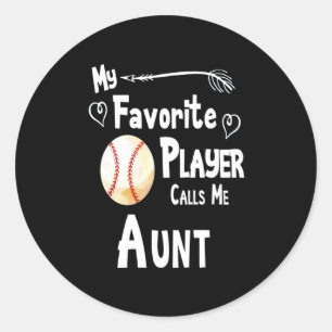 Baseball Lover Mein Lieblingsspieler ruft mich a Runder Aufkleber