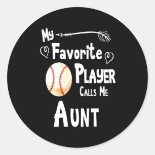 Baseball Lover Mein Lieblingsspieler ruft mich a Runder Aufkleber