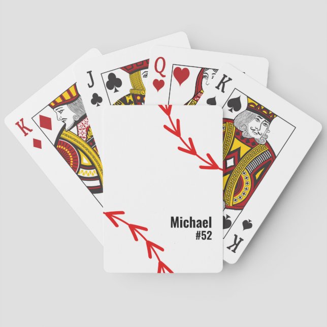 ⚾ Baseball Lovers Name + Jersey Nummer Spielkarten (Rückseite)