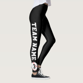 Baseball-Lüfter - Teamname und Spielernummer Leggings