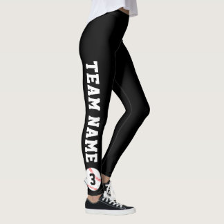 Baseball-Lüfter - Teamname und Spielernummer Leggings